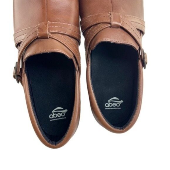 Abeo Closed Back Bella Clogs in Brown Leather - Picture 5 of 8